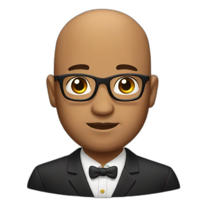 Bald brown rich man sticker