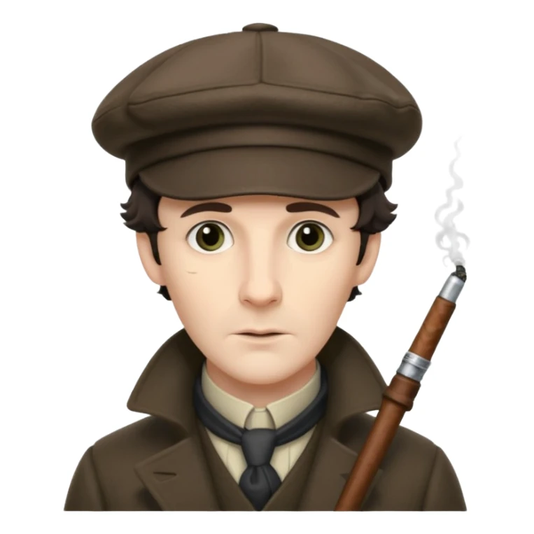 Sherlock Holmes with deerstalker hat without mustache and cigarette  sticker
