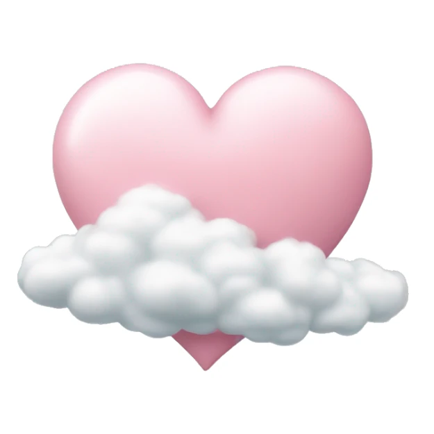 Pastel pink heart with a cloud sticker