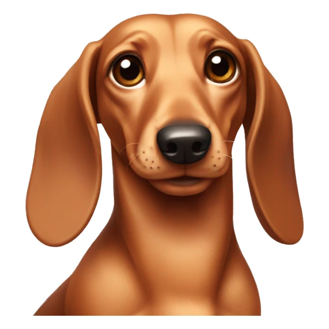 dachshund dog with a toy sticker