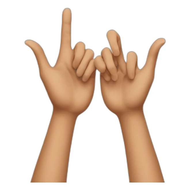 Two hands forming J U L letters with fingers sticker