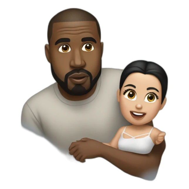 kim kardashian holding midget kanye sticker