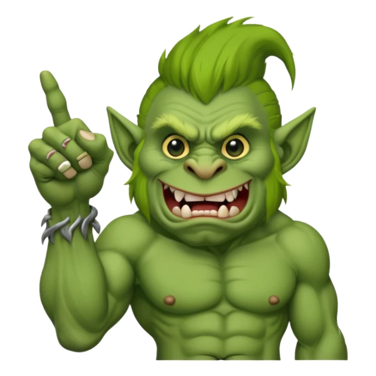 A Troll holding up the middle finger  sticker