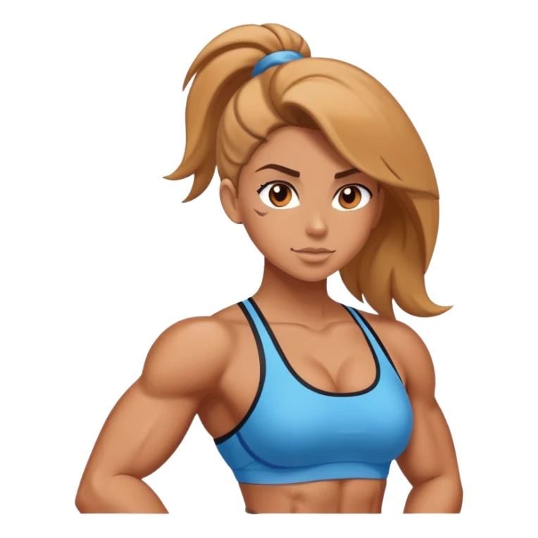 Muscular gym girl sticker
