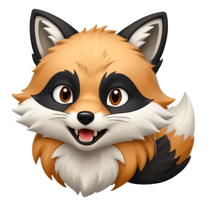 Growling white and black foxfox sticker
