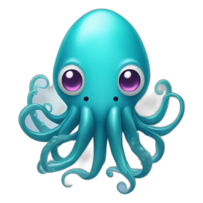 cerulean squid with heart eyes sticker