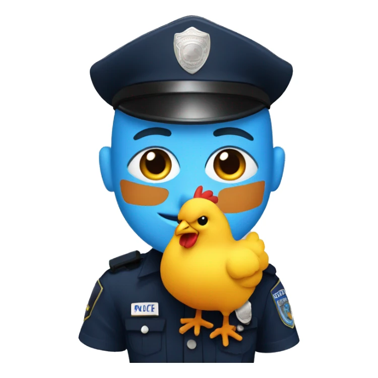 Police officer with chicken sticker