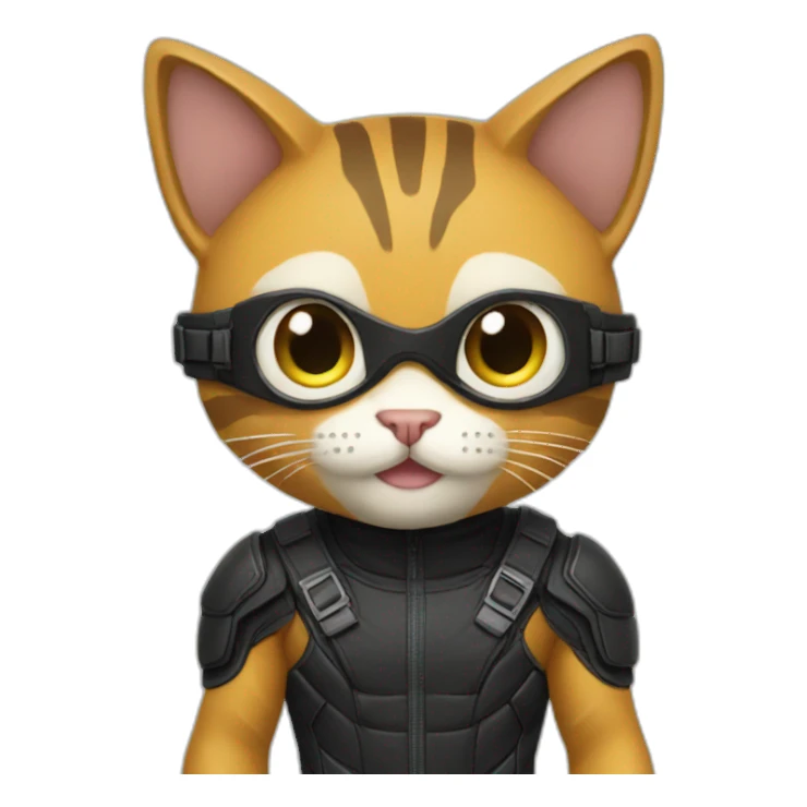 cat in hawkeye suit full body sticker