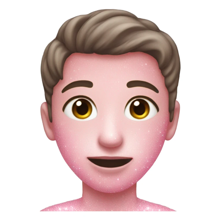 pastel pink sparkly heart no face sticker