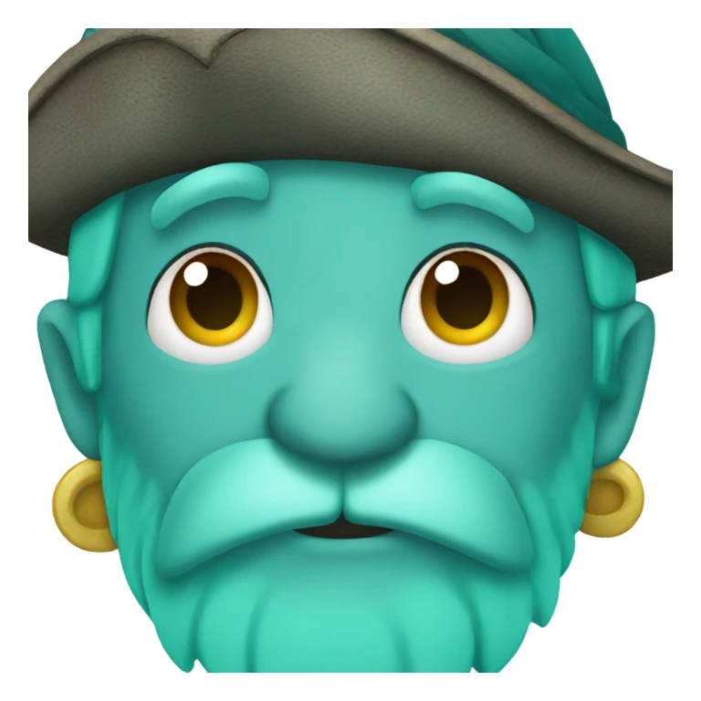 Aqua color parrot pirate face sticker