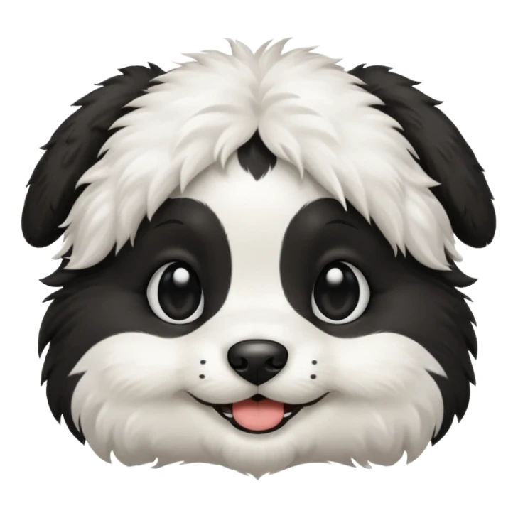 Black and white puppy, smiling sticker