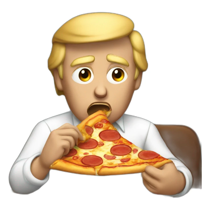 donald trump eating pizza sticker