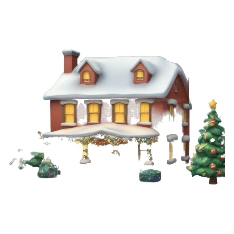 A house with Christmas decor with the number 1827  sticker