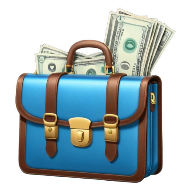 open wifi icon money filled briefcase sticker