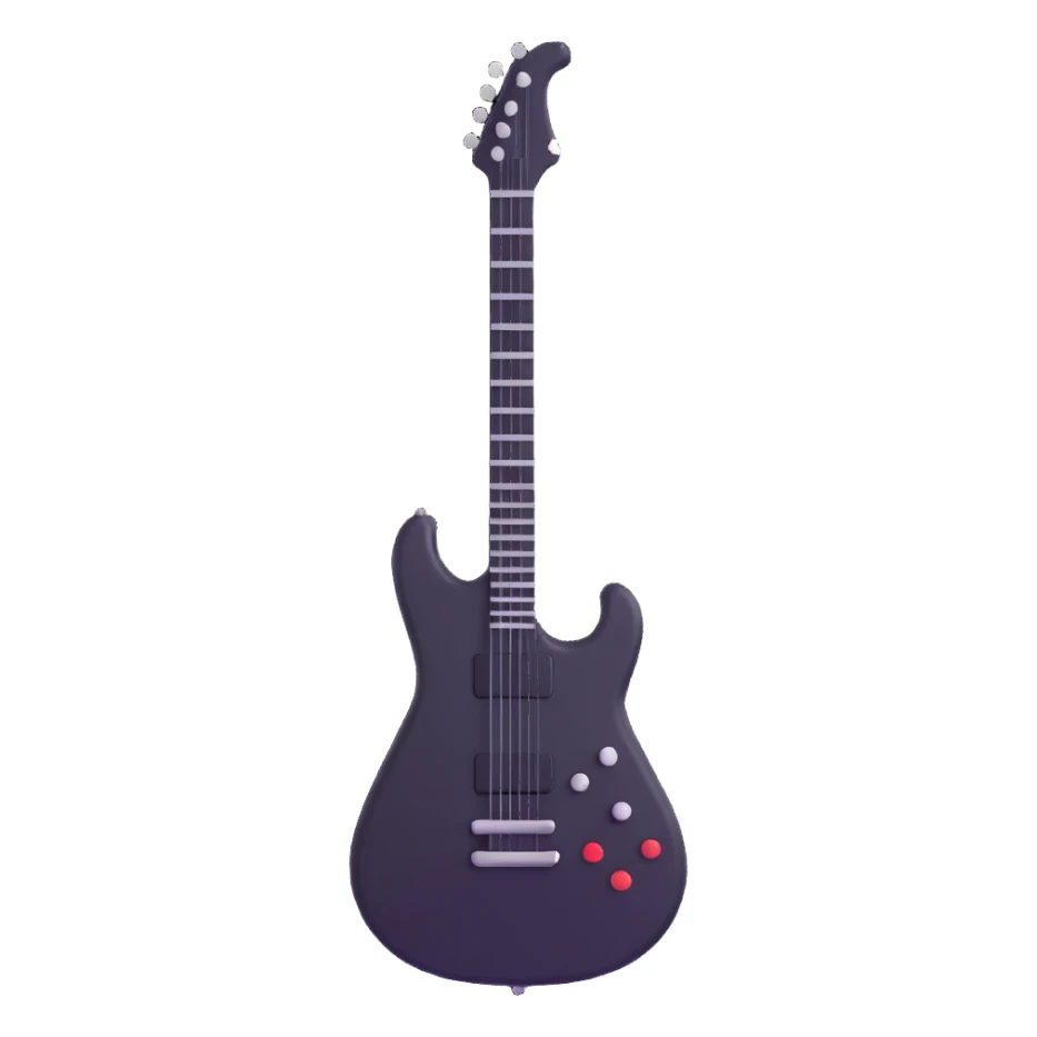 futuristic synthesizer guitar sticker