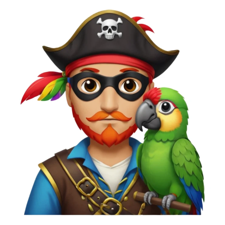 pirate and parrot sticker
