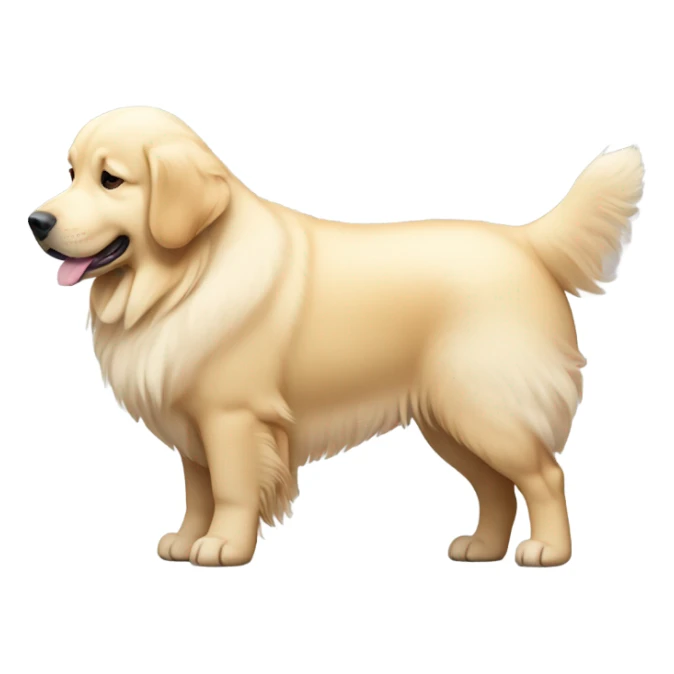 Cream golden retriever obese sticker