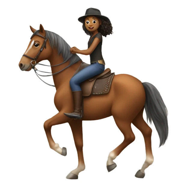 Girl riding a horse sticker