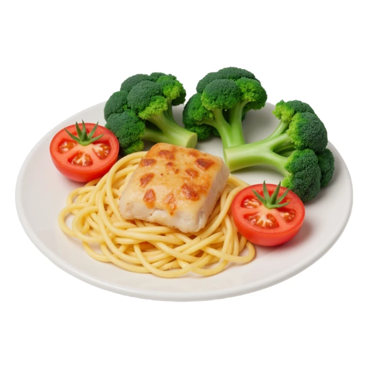 Meal broccoli chicken and tomato sticker