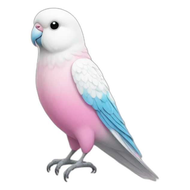 all feather white, feet pink budgie sticker