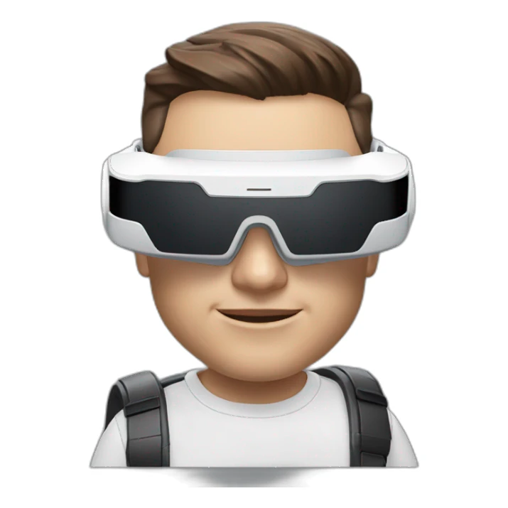 Elon musk with oculus quest 3 white headset sticker