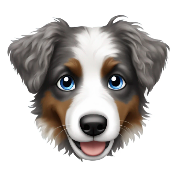 Mini Aussie doodle with one blue eye and one brown eye dancing  sticker