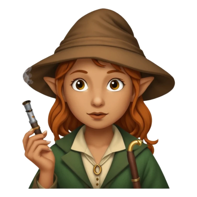 Female hobbit smoking sticker