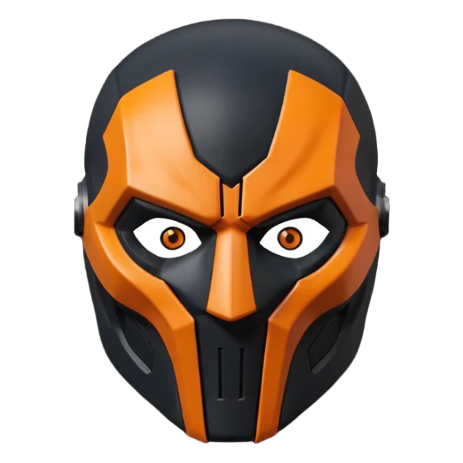 Death stroke mask all black -orange sticker