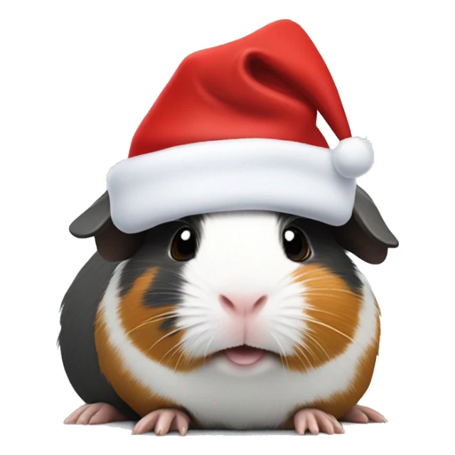 A slate Guinea Pig with Santa hat sticker