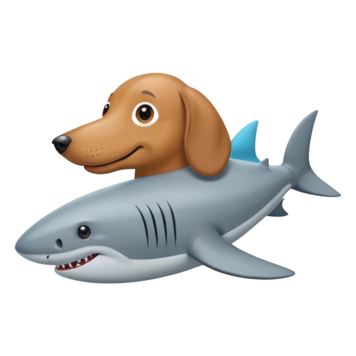 Weiner dog mix with a shark sticker