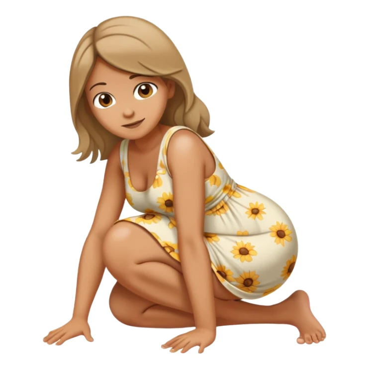 pregnant woman crawling sticker