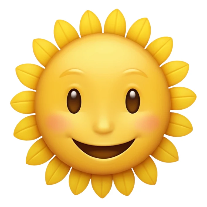 a sunshine emoji with a happy face sticker