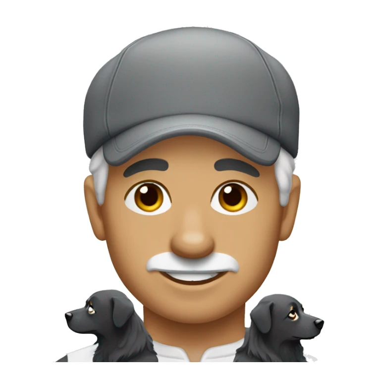 Bald man with Merle Australian shepherd dog sticker