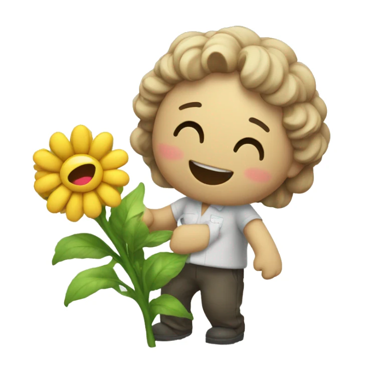 care and flower fell happy  sticker