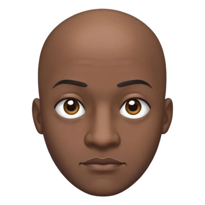 A bald black guy with black eyes sticker