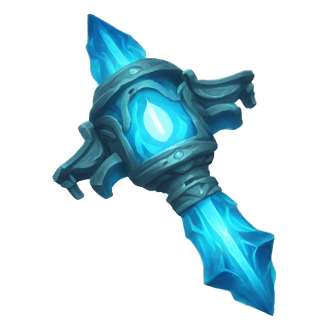 a glowing pure blue magical artifact sticker