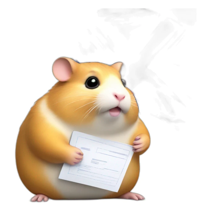 Fat hamster is waiting with documents and uk flag in hand sticker