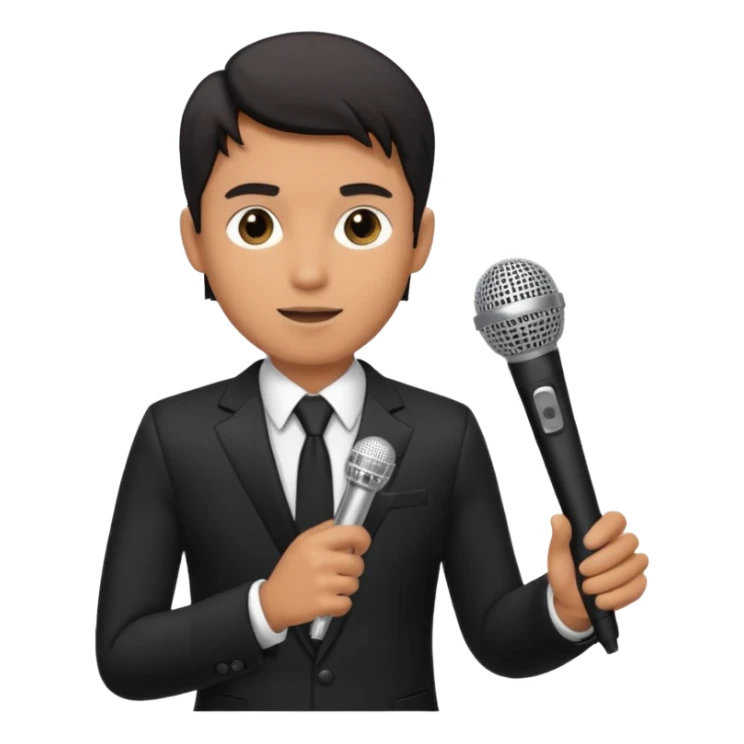 Man in suit with microphone  sticker
