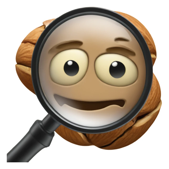 nuts on magnifying glass sticker