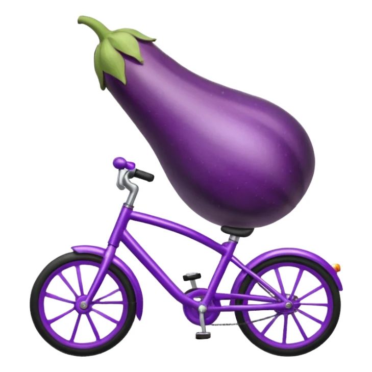 Eggplant riding a bike sticker