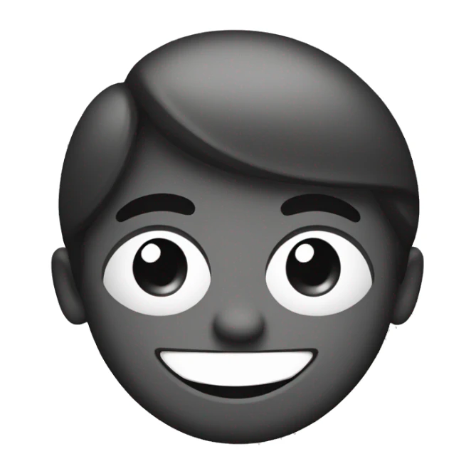 flat style black and white happy face sticker