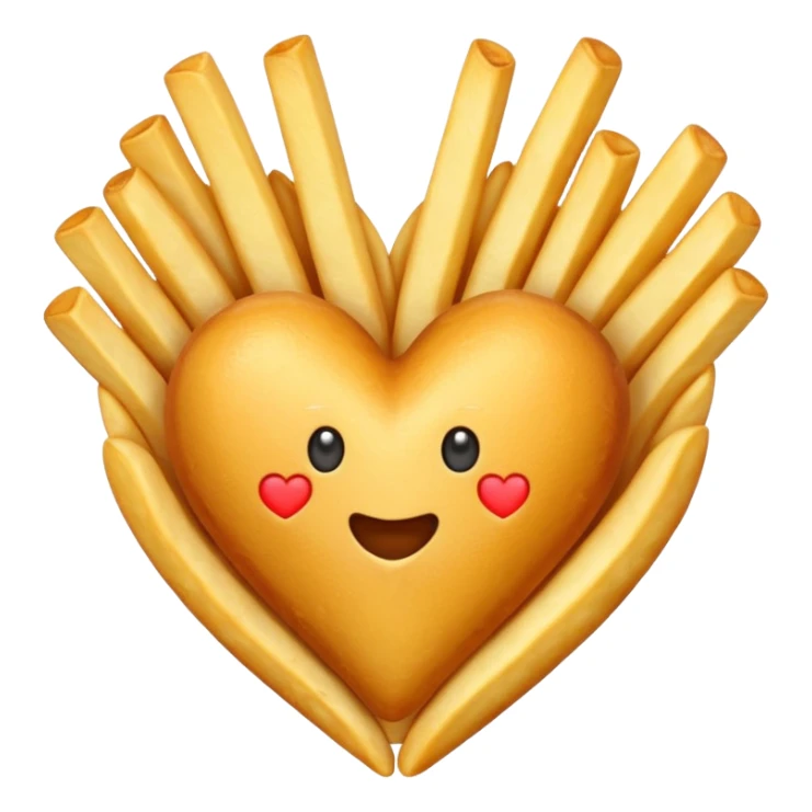 French fries in heart shape sticker