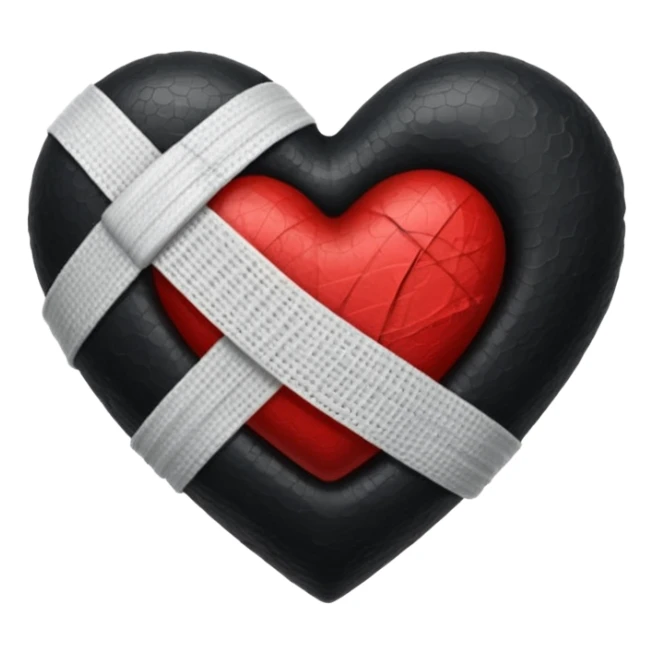 Black heart with bandage sticker