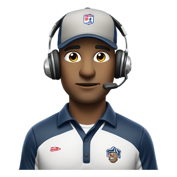 Football coach wearing a headset  sticker