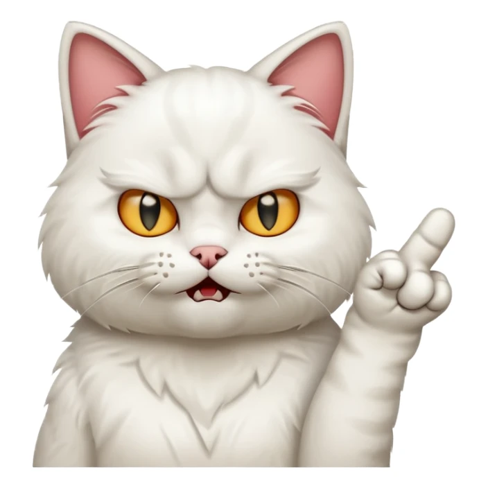 Orta parmak çeken kedi sticker