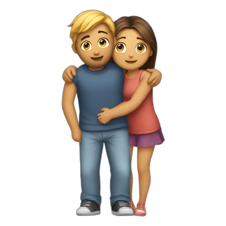 Boyfriend and girlfriend hugging each other  sticker