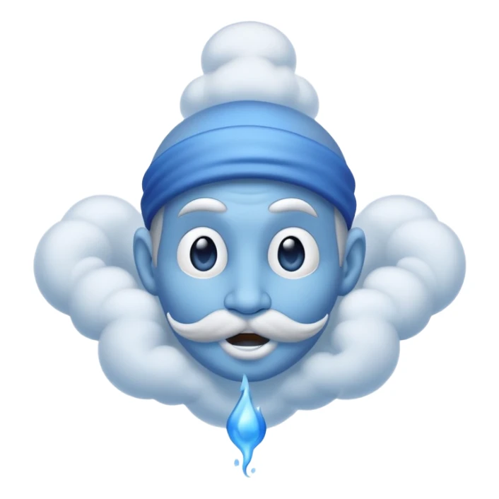 blue genie emerging smoke. sticker