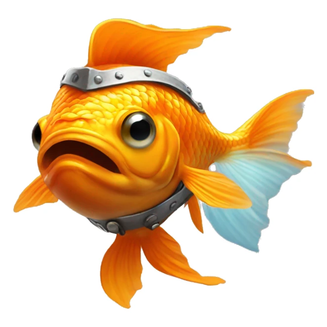 Goldfish wearing Viking helmet sticker