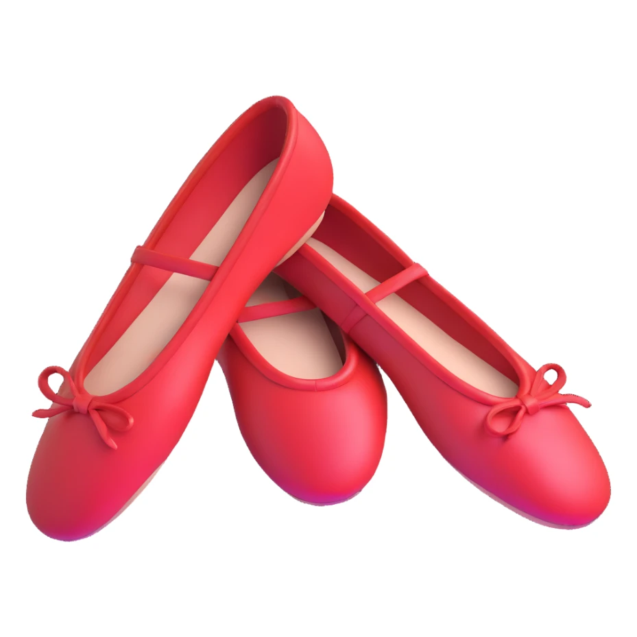 red shiny realistic ballet shoes sticker