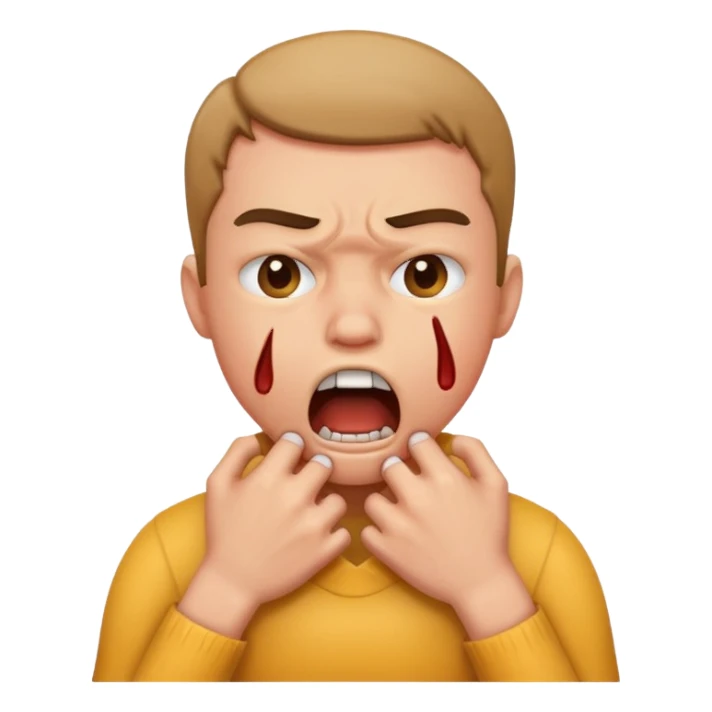 person choking themselves in anger sticker
